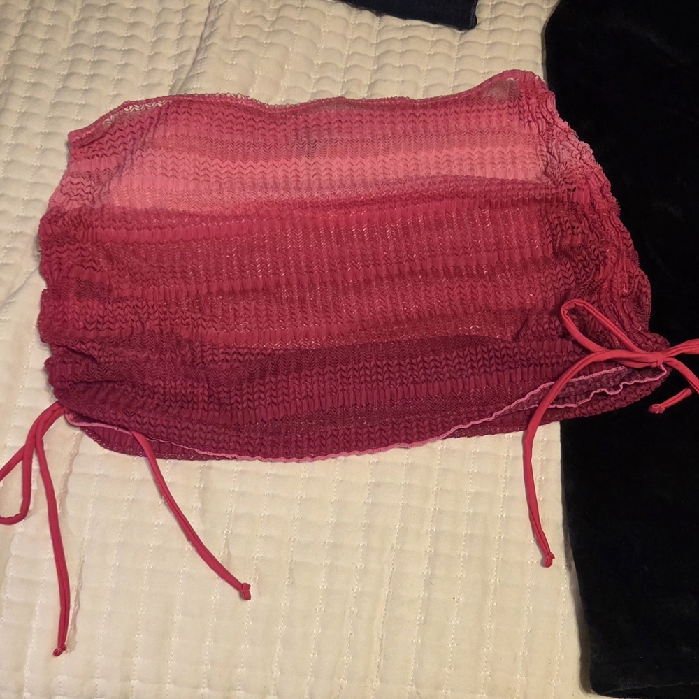 Red Ombre Knit Tube Top